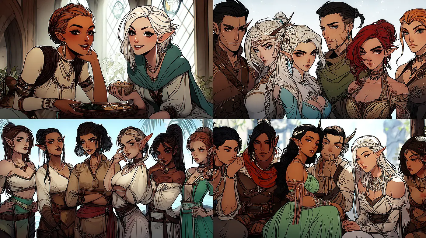 Intricate and Elegant Character Portraits with a Fantasy Aesthetic - Midjourney sref style