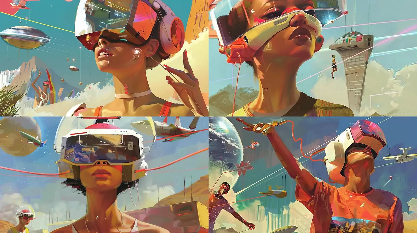 Futuristic Nostalgia with a Vibrant Painterly Aesthetic - Midjourney sref style