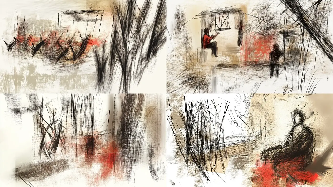 Abstract Expressionist Brushwork with a Modern Flair - Midjourney sref style
