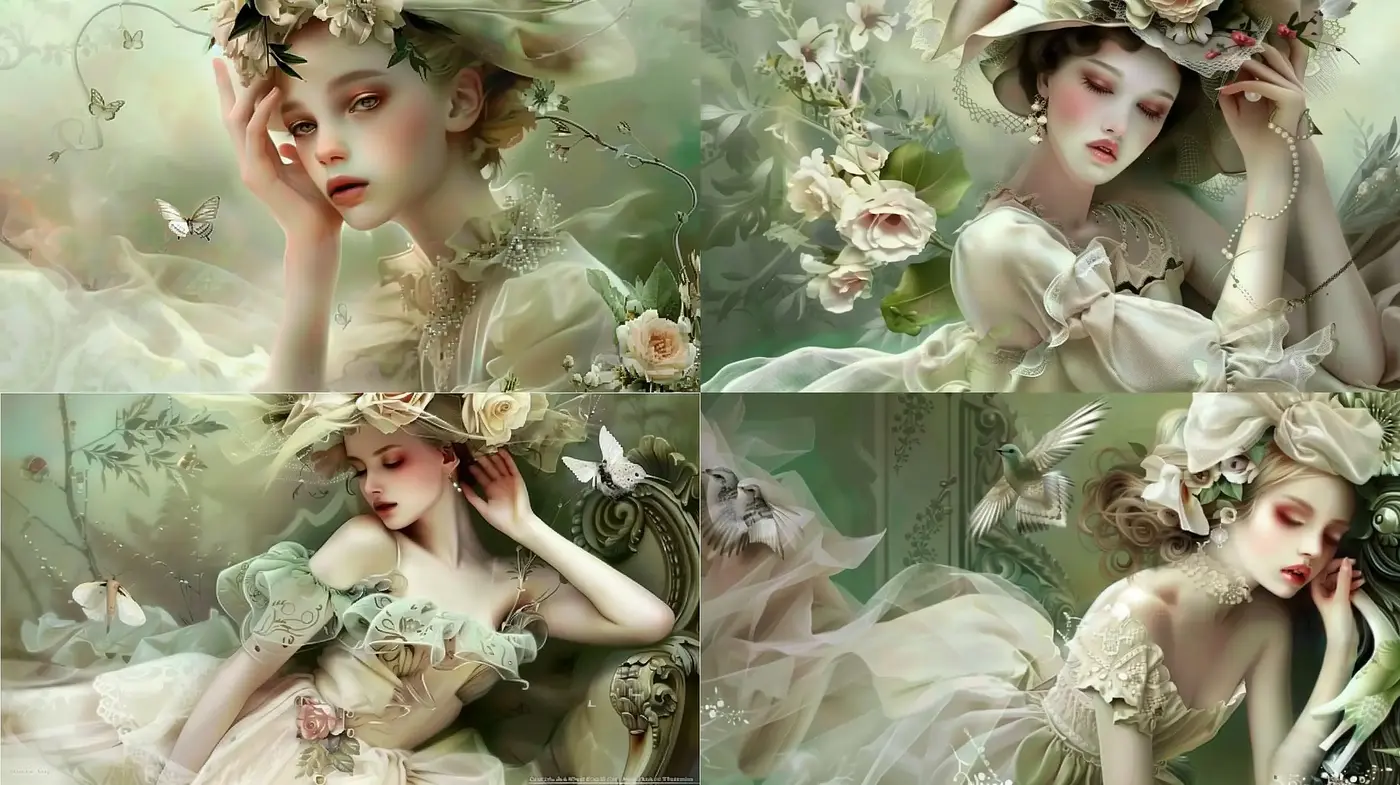Ethereal Floral Elegance in Dreamy Pastels - Midjourney sref style