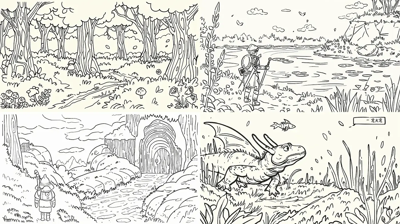 Whimsical Illustrative Style with Natural Themes - Midjourney sref style