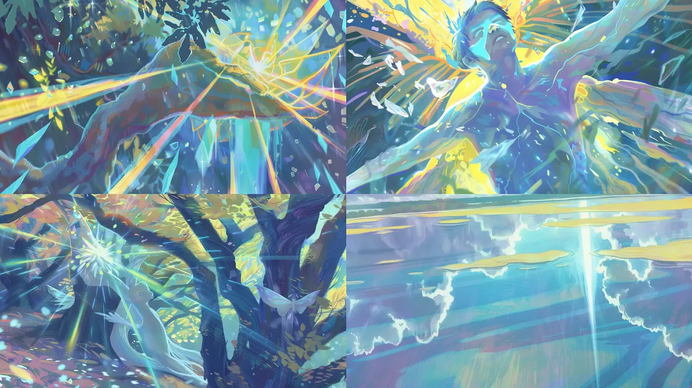 Ethereal Luminosity: A Symphony of Light and Brushwork in Digital Expressionism - Midjourney sref style