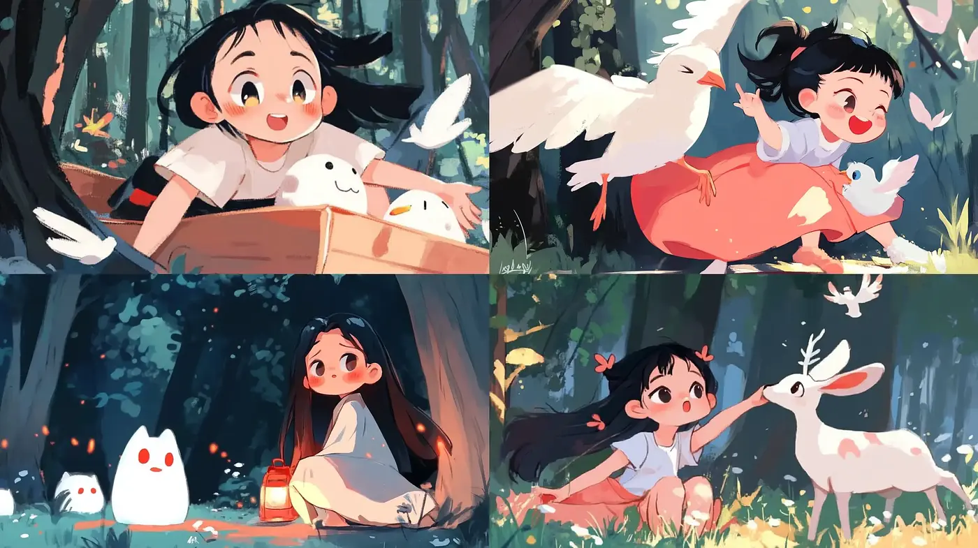 Enchanted Forest Whimsy: A Consistent Harmony of Anime-Inspired Natural Vistas - Midjourney sref style