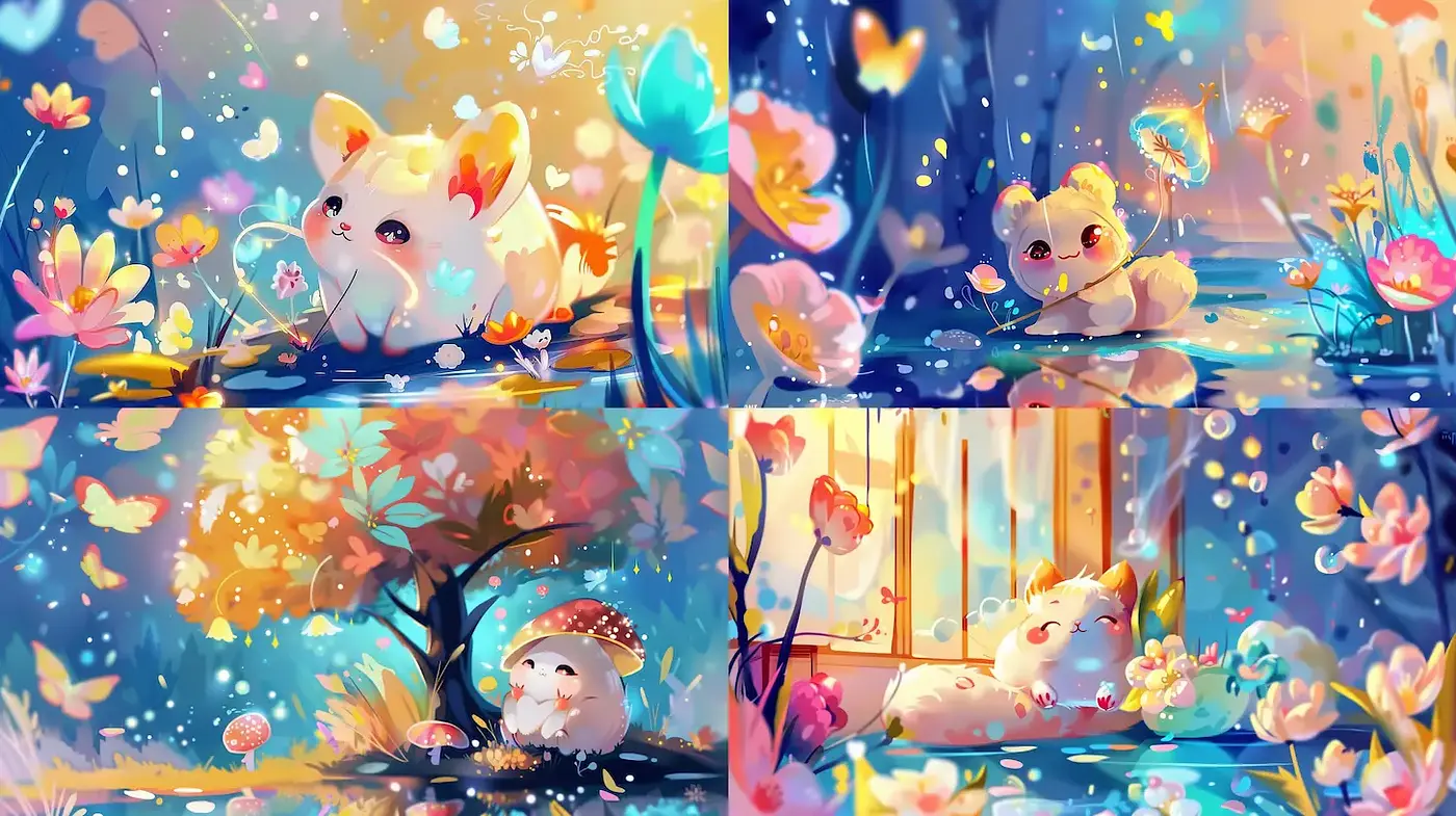 Enchanting Whimsical Fantasy Illustrations with a Playful Essence - Midjourney sref style
