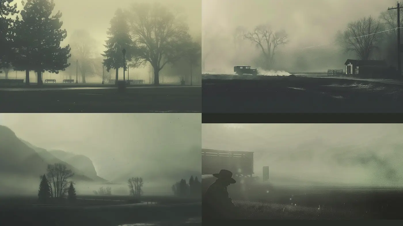 Ethereal Monochrome Landscapes: A Study in Atmospheric Serenity and Visual Mystery - Midjourney sref style