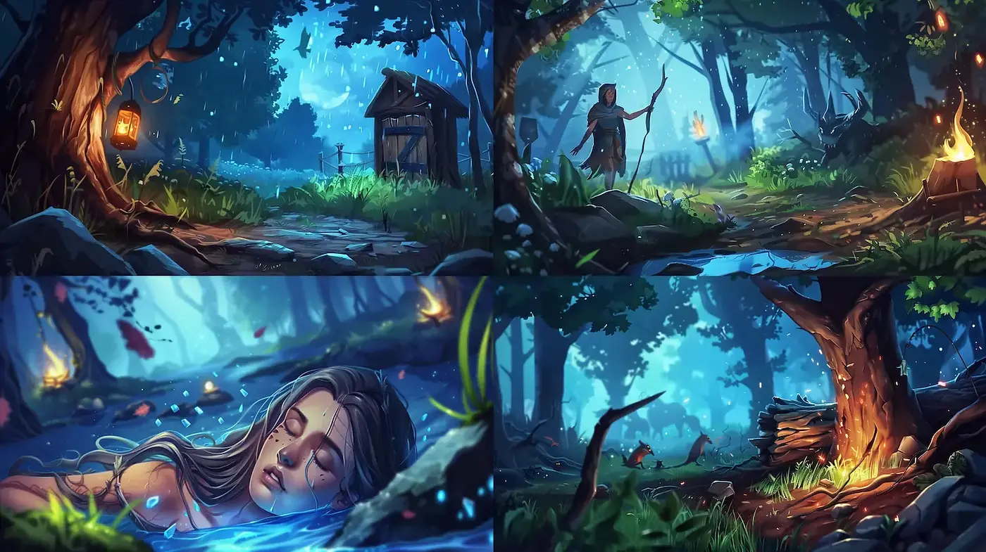 Enchanted Forest Imagery with Dreamlike Elements - Midjourney sref style