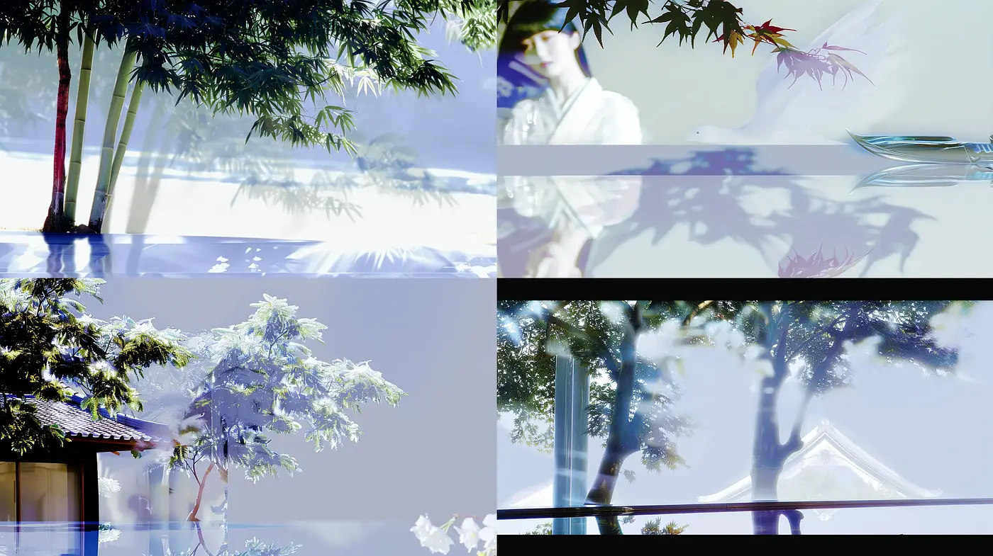 Ethereal Lightscapes and Silhouettes: A Dreamlike Exploration of Color and Contrast - Midjourney sref style