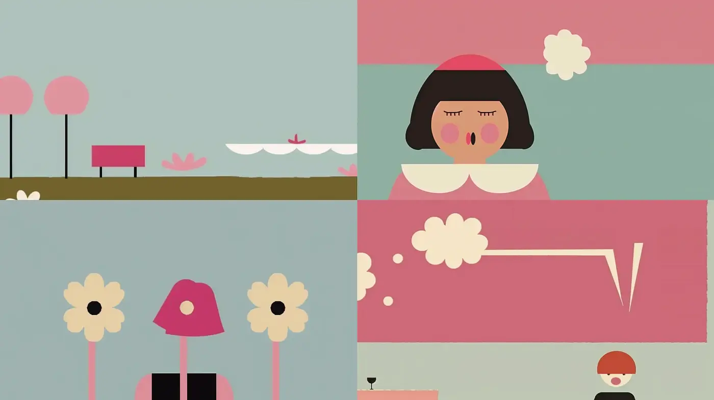 Serene Pastel Tableaus with a Minimalist and Modernist Aesthetic - Midjourney sref style