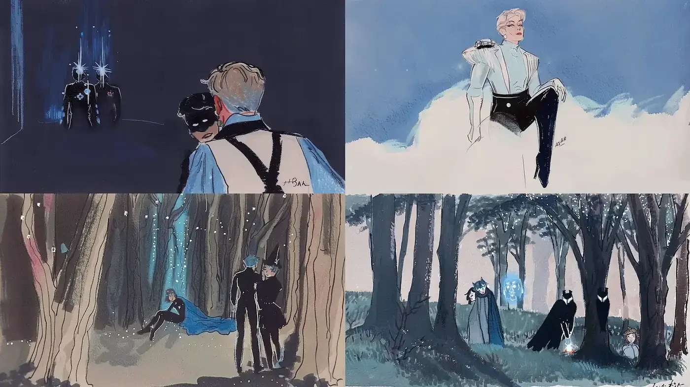 Elegant and Ethereal Illustrations with a Mysterious Vibe - Midjourney sref style