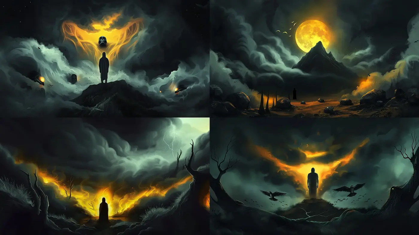 Mystic Twilight: An Exploration of Ethereal Light and Shadow in Artistic Landscapes - Midjourney sref style