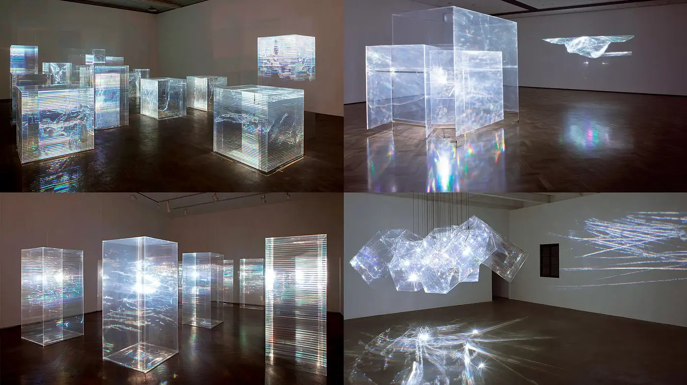 Translucent Light Play with Geometric Forms in Modern Art - Midjourney sref style