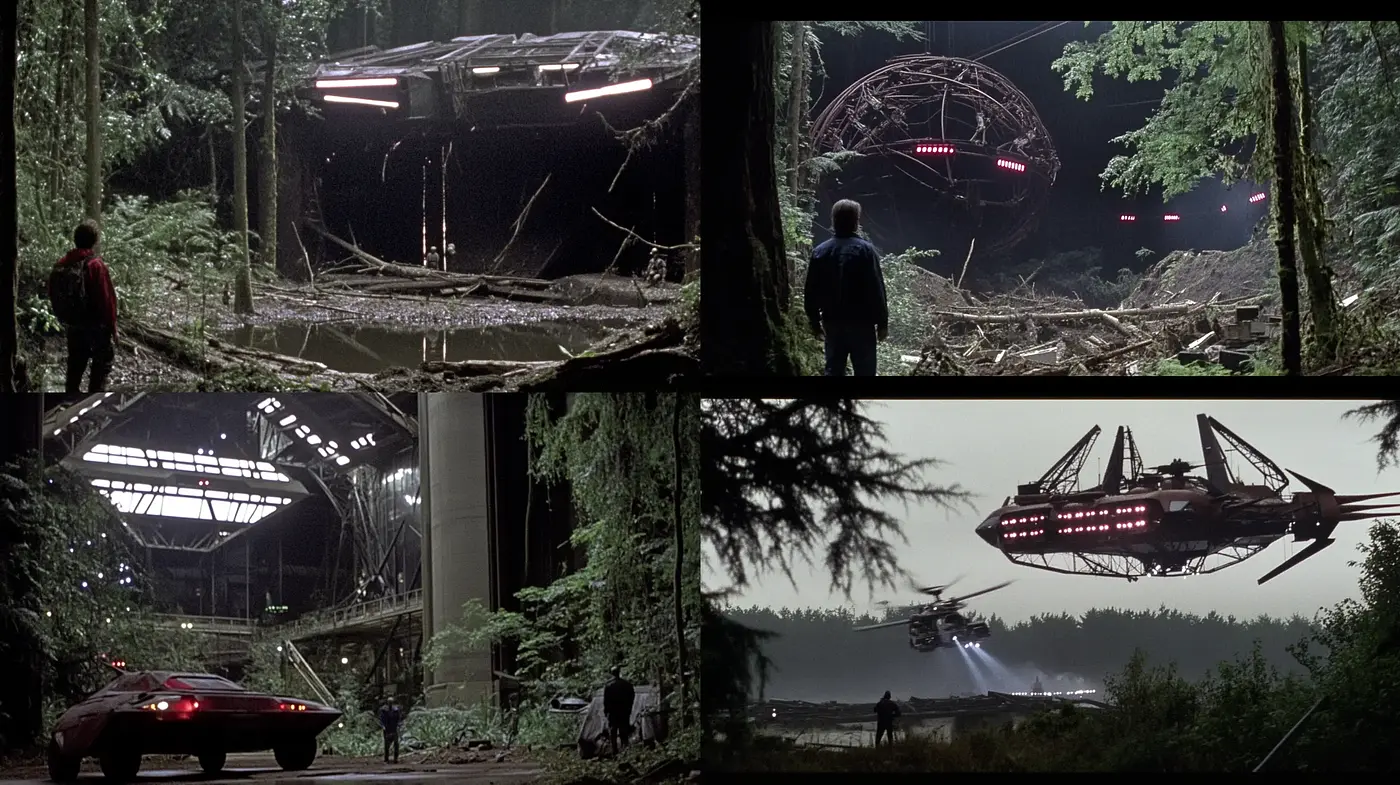 Enigmatic Sci-Fi Tableau with Cinematic Neorealism - Midjourney sref style