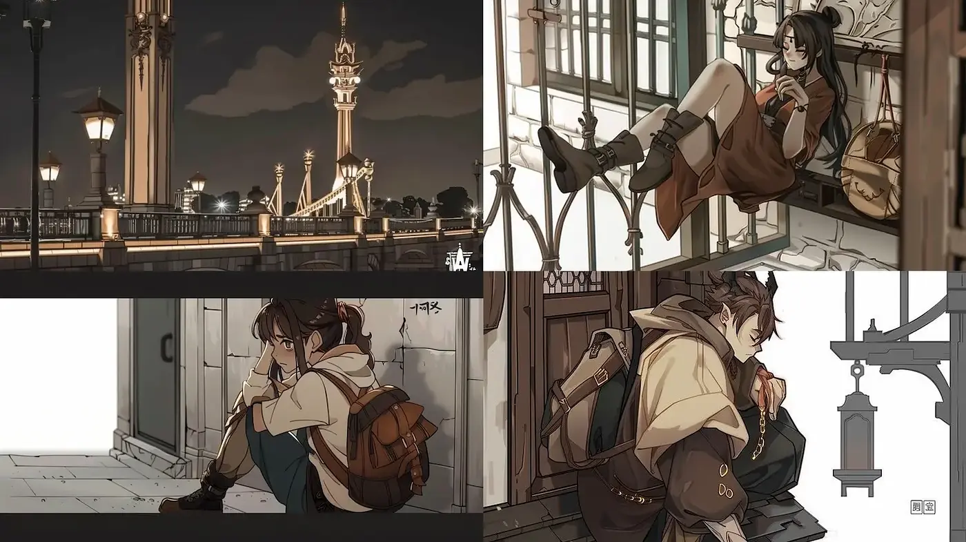 A harmonious blend of urban romance and whimsical storytelling - Midjourney sref style