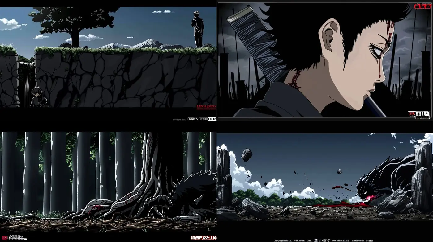 Evocative Anime Vignettes with a Melancholic Monochromatic Undertone - Midjourney sref style