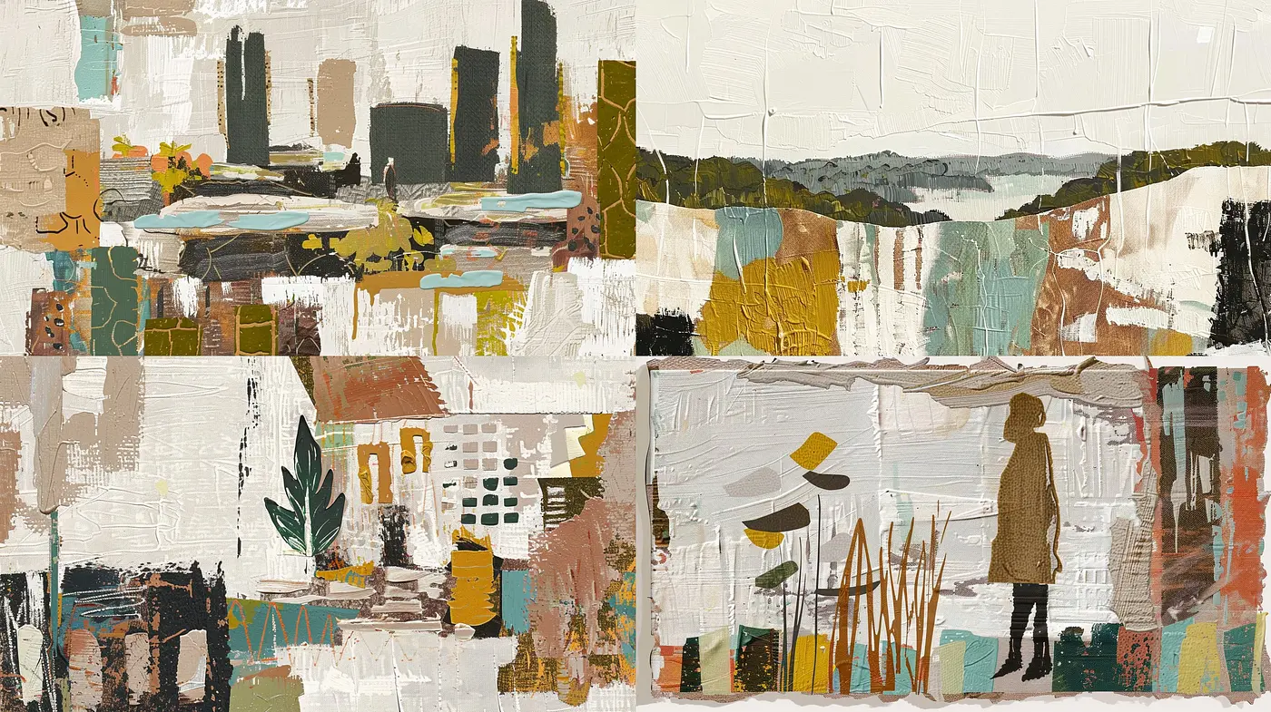 Abstract Interpretations of Nostalgia and Nature in Harmonized Autumnal Tones - Midjourney sref style
