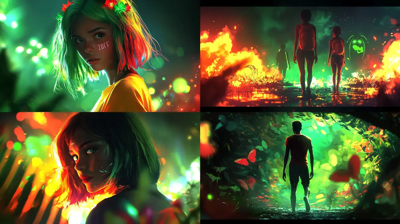 Luminous Dreamscapes with a Cyberpunk Essence - Midjourney sref style
