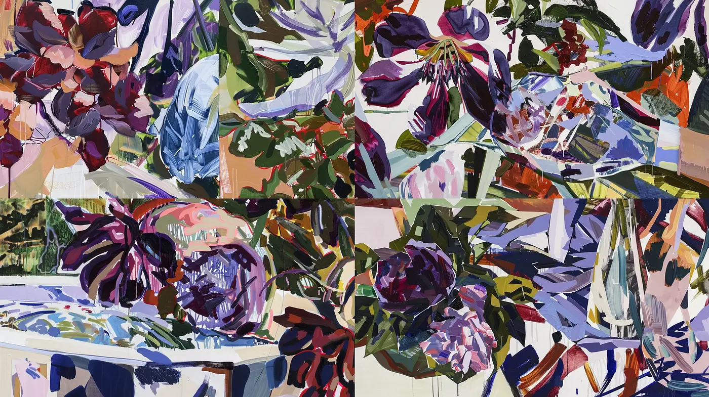 Vibrant Expressionist Botanicals: A Dynamic Interpretation of Floral Ephemera - Midjourney sref style