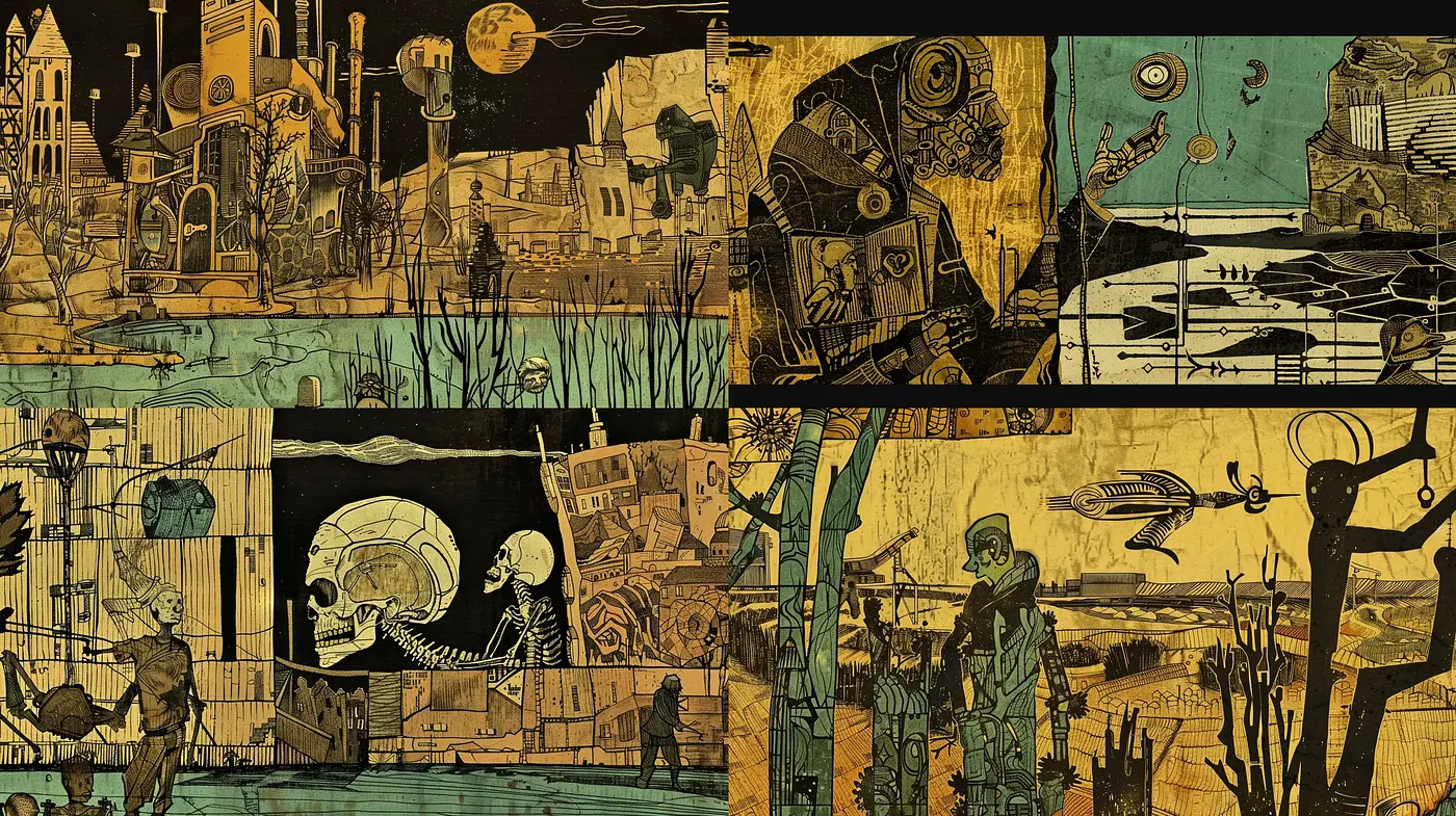 Dusky Hues of Retrofuturistic Desolation - Midjourney sref style