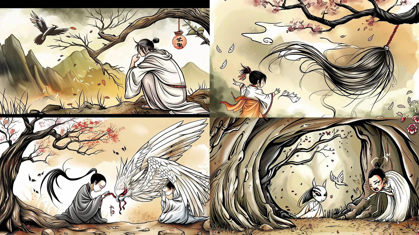 Ethereal Myths: A Fusion of Serene Asian Folklore and Dreamy Impressionistic Tones - Midjourney sref style
