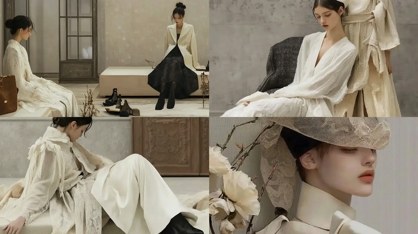 Ethereal Elegance in Monochromatic Tones - Midjourney sref style