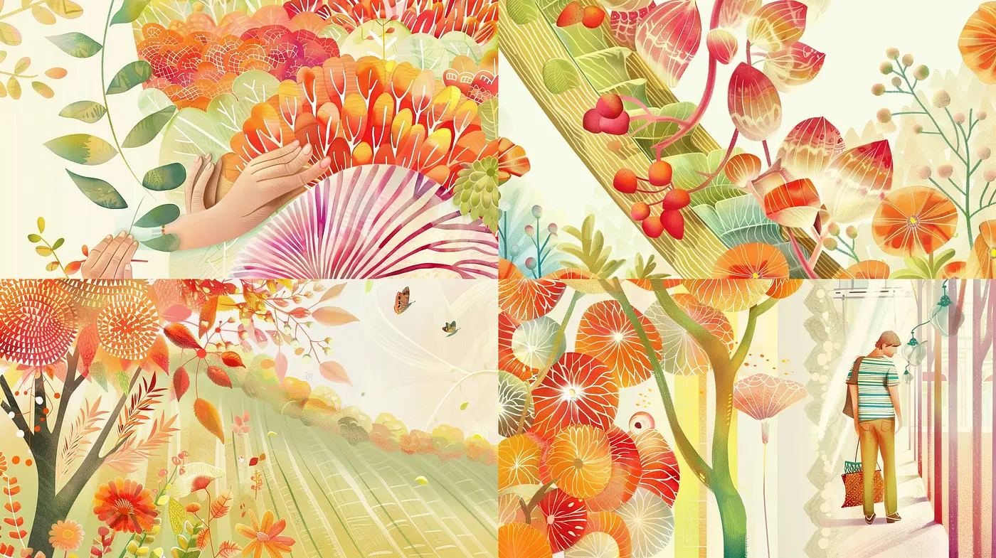 Harmonious Pastel Symphony: A Consistent Dance of Stylized Nostalgia and Soft Textural Elegance - Midjourney sref style