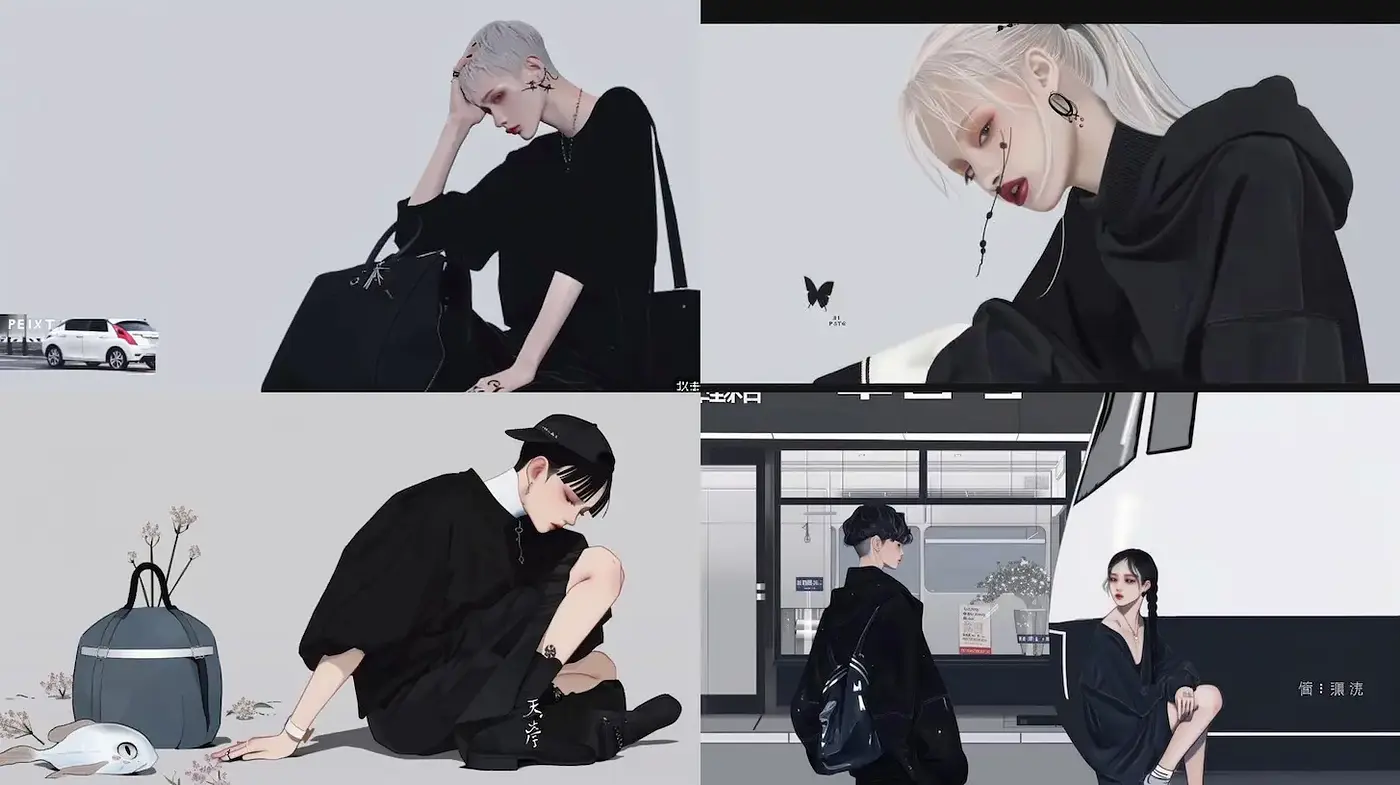 Stylized Urban Aesthetic with Minimalist Influences - Midjourney sref style