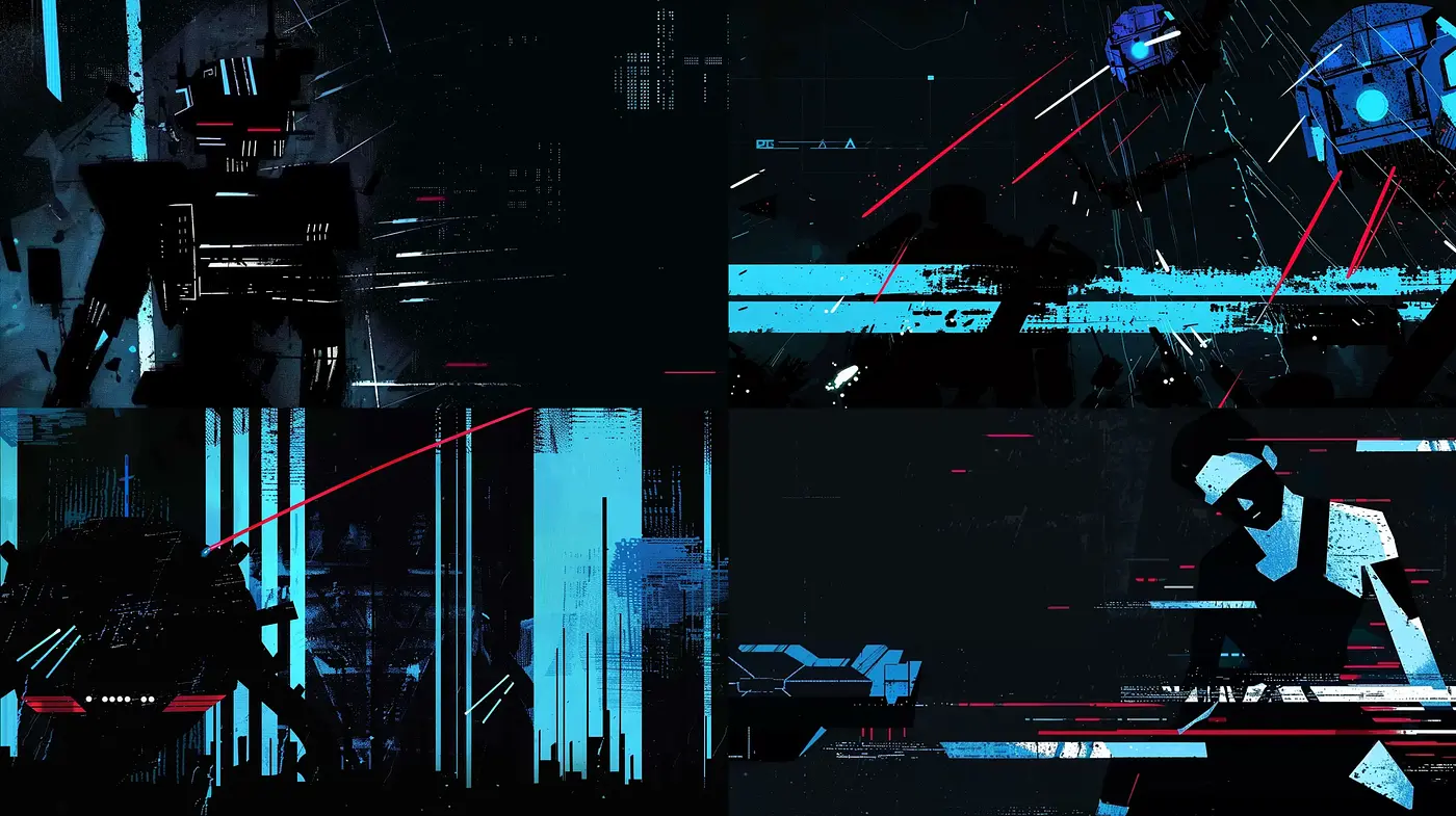 Neo-gothic Cyberpunk Panorama - Midjourney sref style