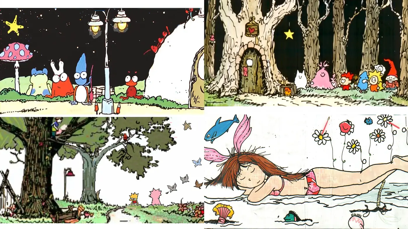 Enchanting Whimsical Illustration Collage with Organic Textures and Pastel Palette - Midjourney sref style