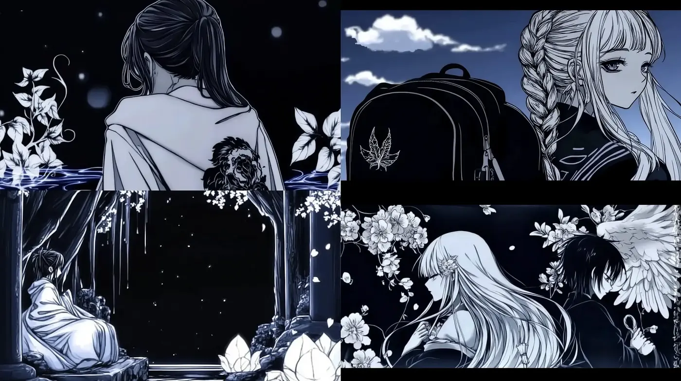Nocturnal Elegy: A Dance of Ink and Moonlight - Midjourney sref style