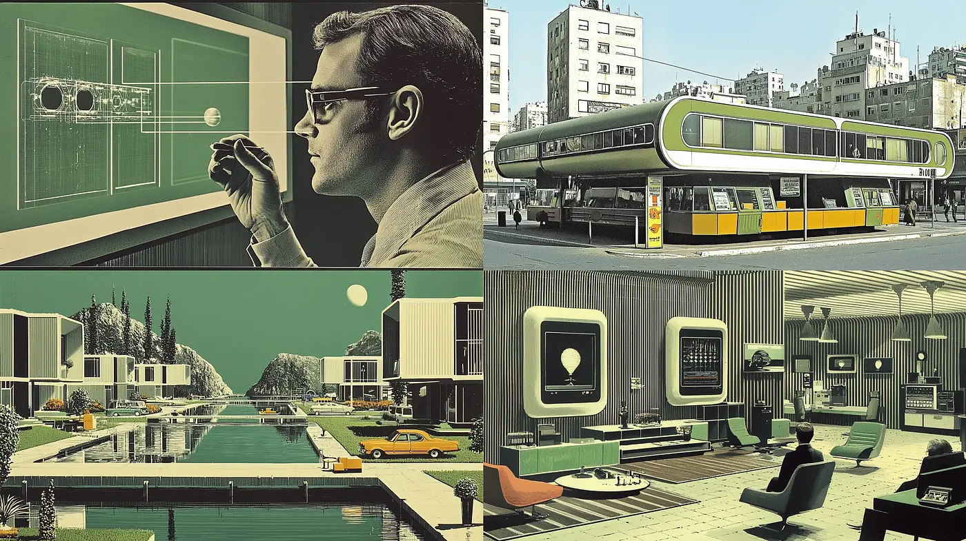 Retrofuturistic Elegance with a Touch of Mid-Century Modern Design - Midjourney sref style