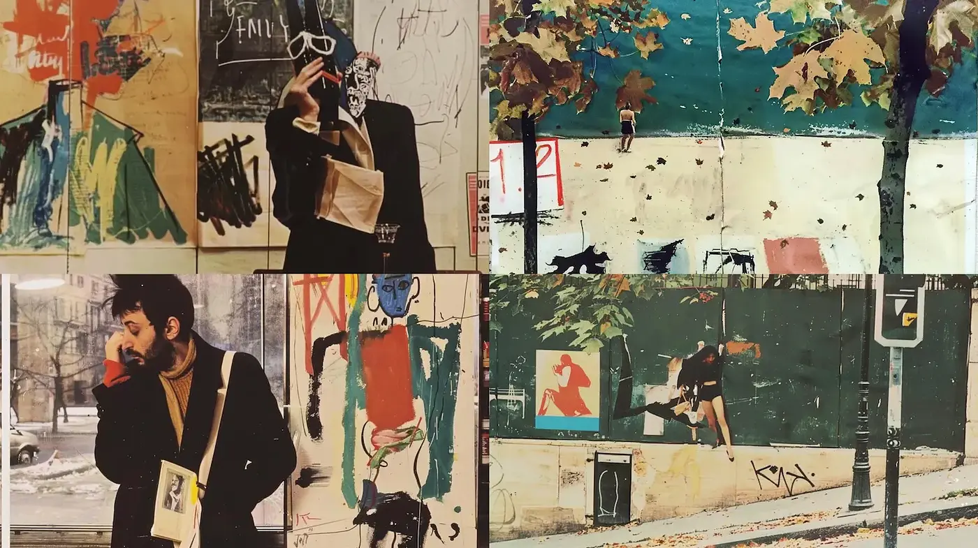 Eclectic Urban Expressionism with a Touch of Surreal Nostalgia - Midjourney sref style
