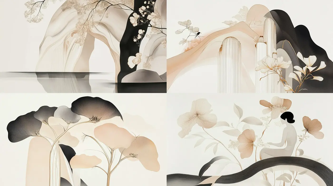 Ethereal Monochrome Botanicals: A Study in Sepia and Shadows - Midjourney sref style