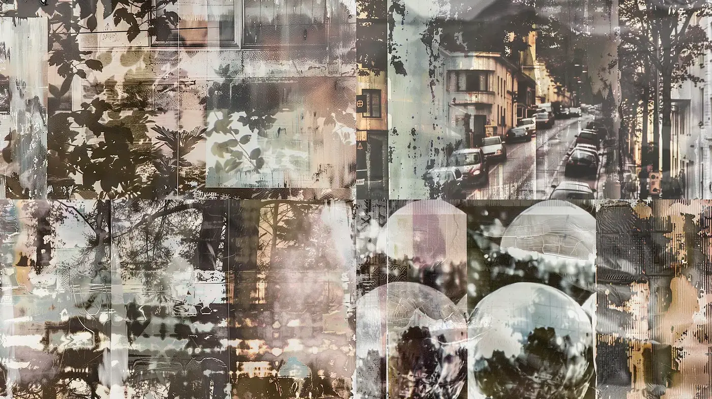 Abstract urban landscapes with a photographic essence and refined texture - Midjourney sref style