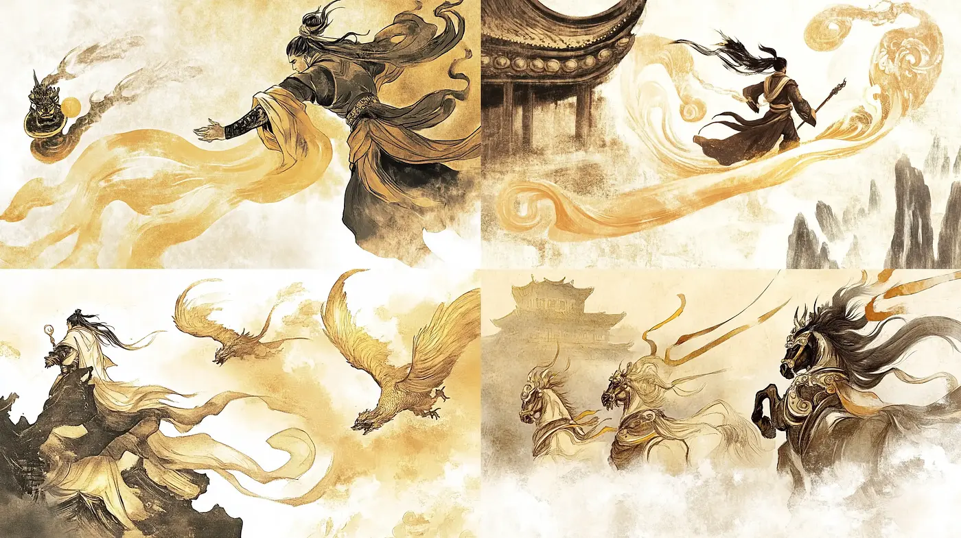 Ethereal Brushstrokes of Myth and Legend - Midjourney sref style