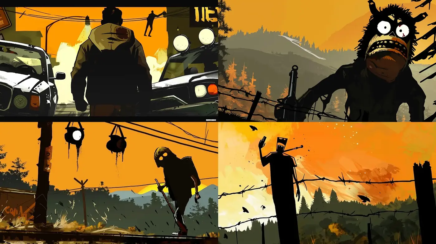 Dusk-Infused Noir Silhouette Artistry - Midjourney sref style