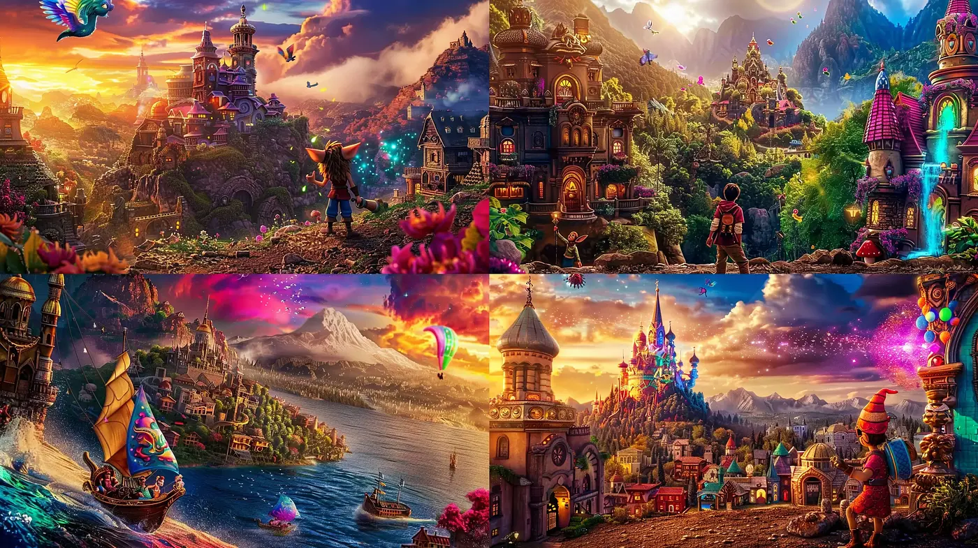 Enchanted Twilight Vistas with Surrealistic Overtones - Midjourney sref style