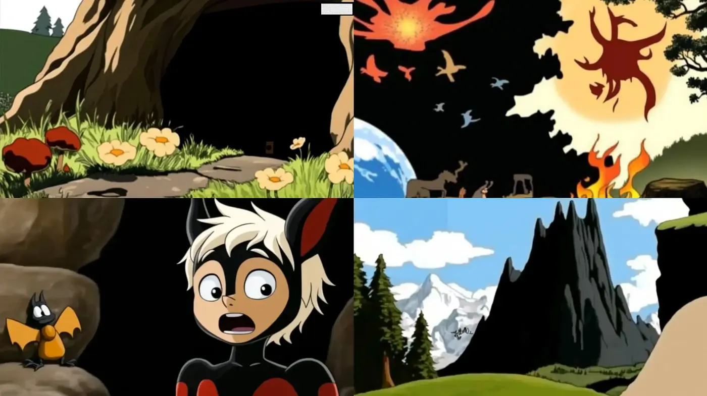 Consistent Elements in Diverse Animated Landscapes - Midjourney sref style