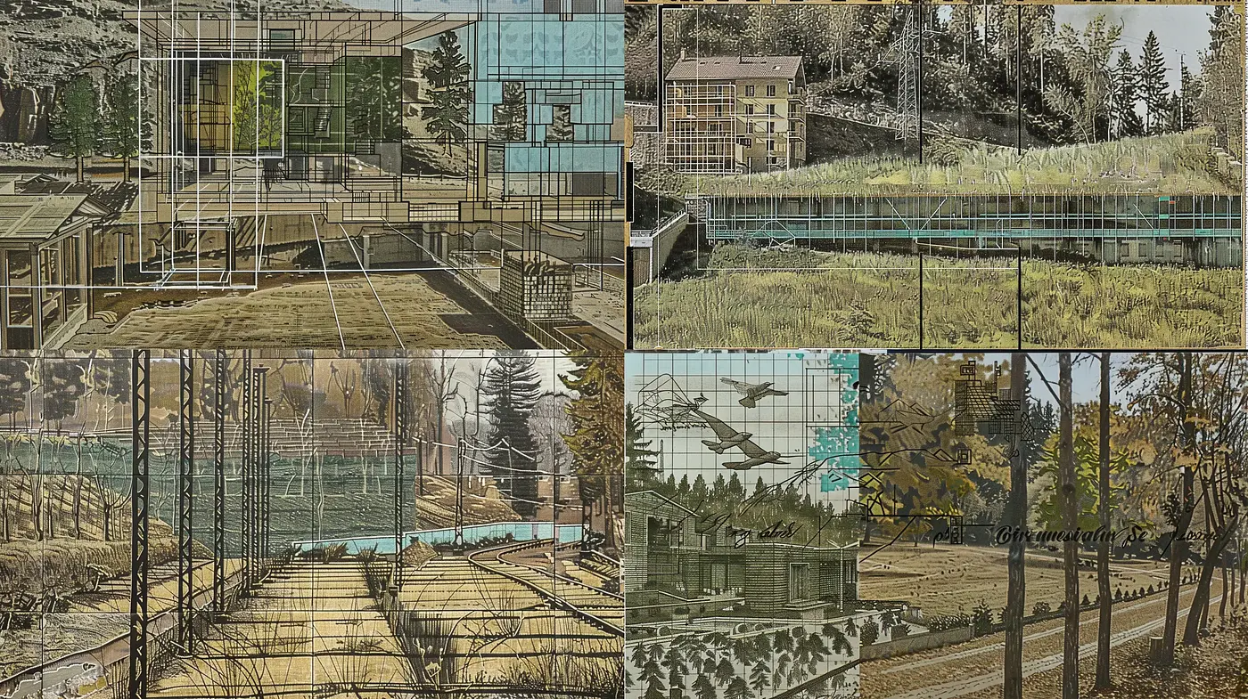 Architectural Elegance in Earthy Sepia Tones - Midjourney sref style
