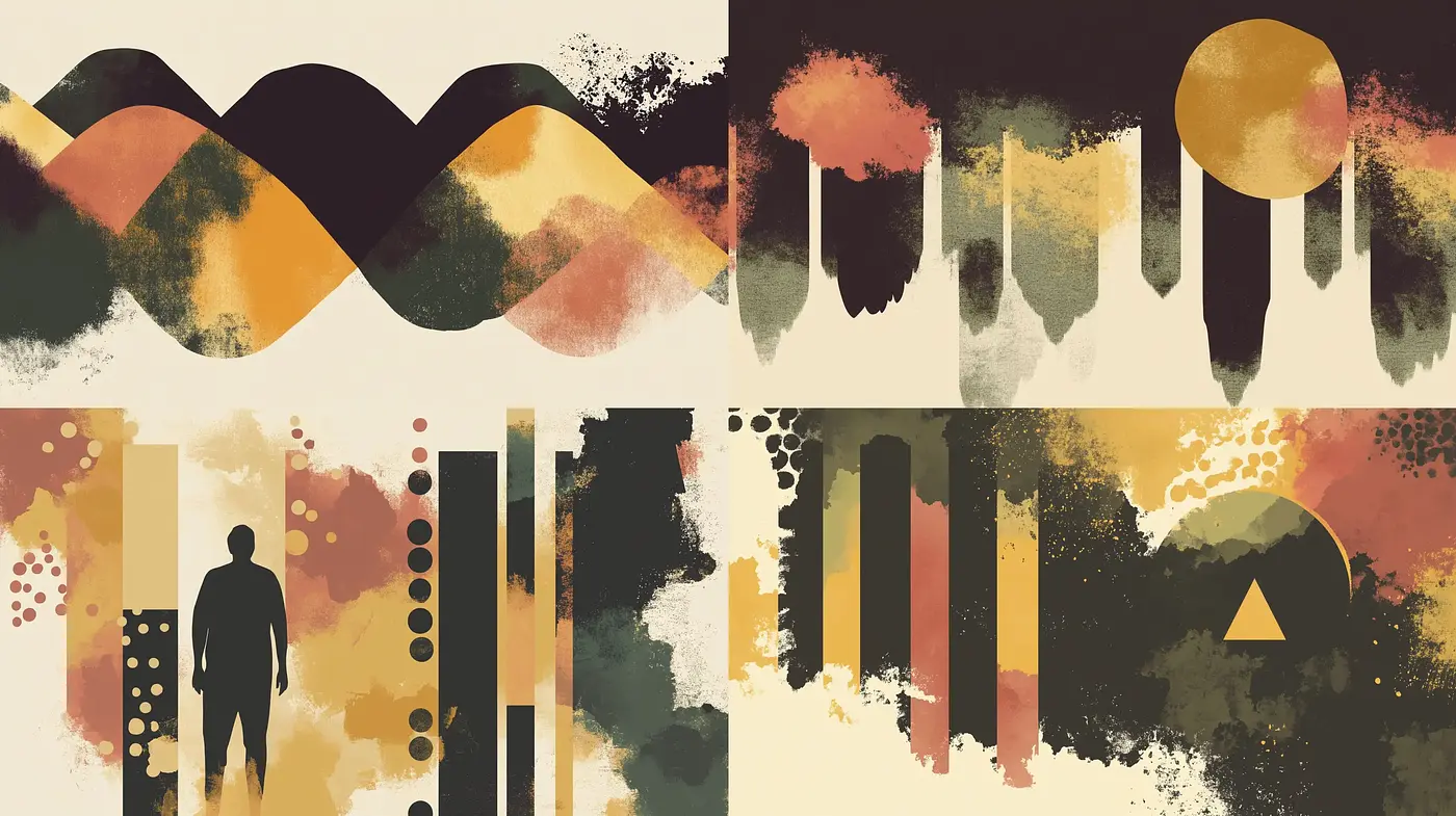 Abstract Textural Symphony in Earthy Tones - Midjourney sref style