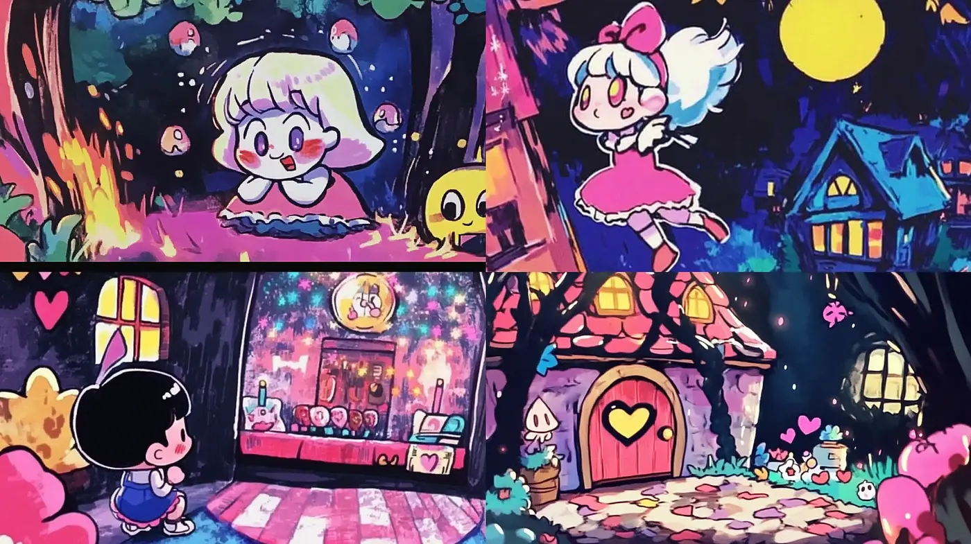 Enchanted Whimsy: A Vivid Dreamscape of Stylized Fantasy Illustrations - Midjourney sref style