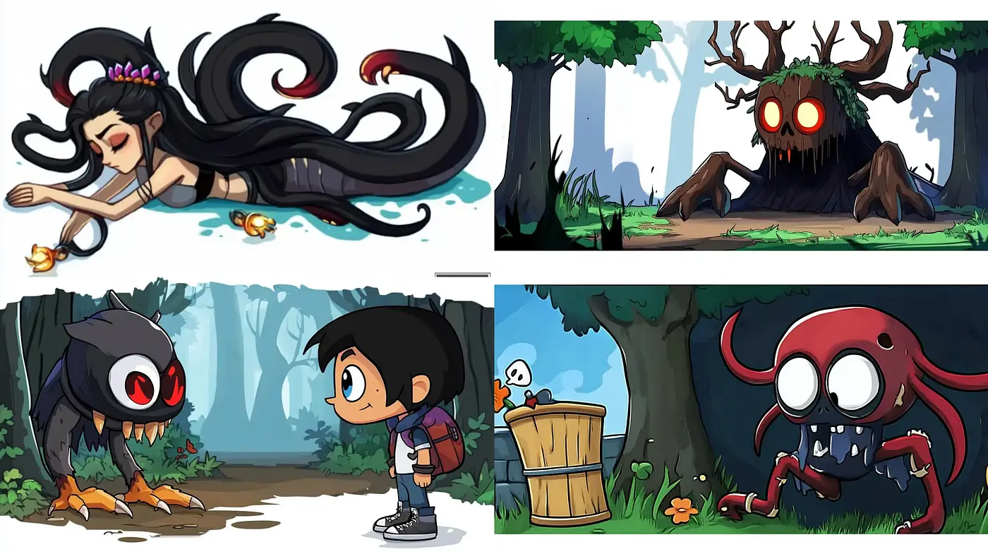 Energetic Comic Fable Illustrations - Midjourney sref style