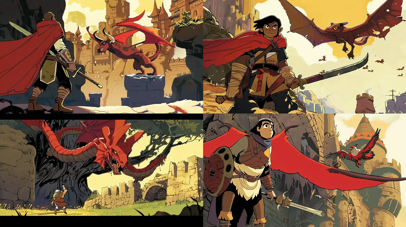 Epic Adventure in Stylized Fantasy Animation - Midjourney sref style