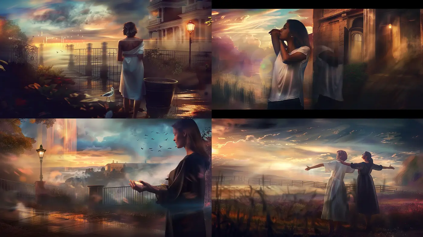 Ethereal Twilight Dreamscapes with a Cinematic Glow - Midjourney sref style