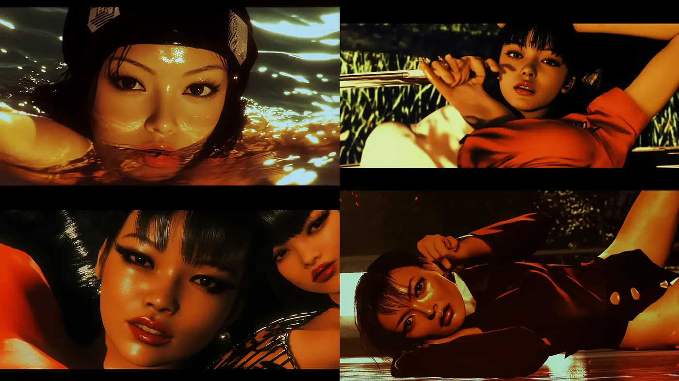 Glowing Amber Nightscape: A Fusion of Warm Tones and Cinematic Lighting - Midjourney sref style
