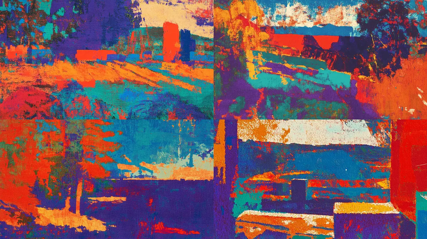 Vivid Expressionist Fusion with Abstract Overtones - Midjourney sref style