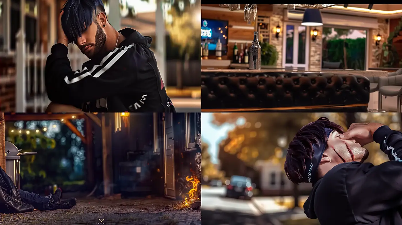 Twilight Embrace: A Cinematic Exploration of Introspective Moods across Varied Urban Settngs - Midjourney sref style