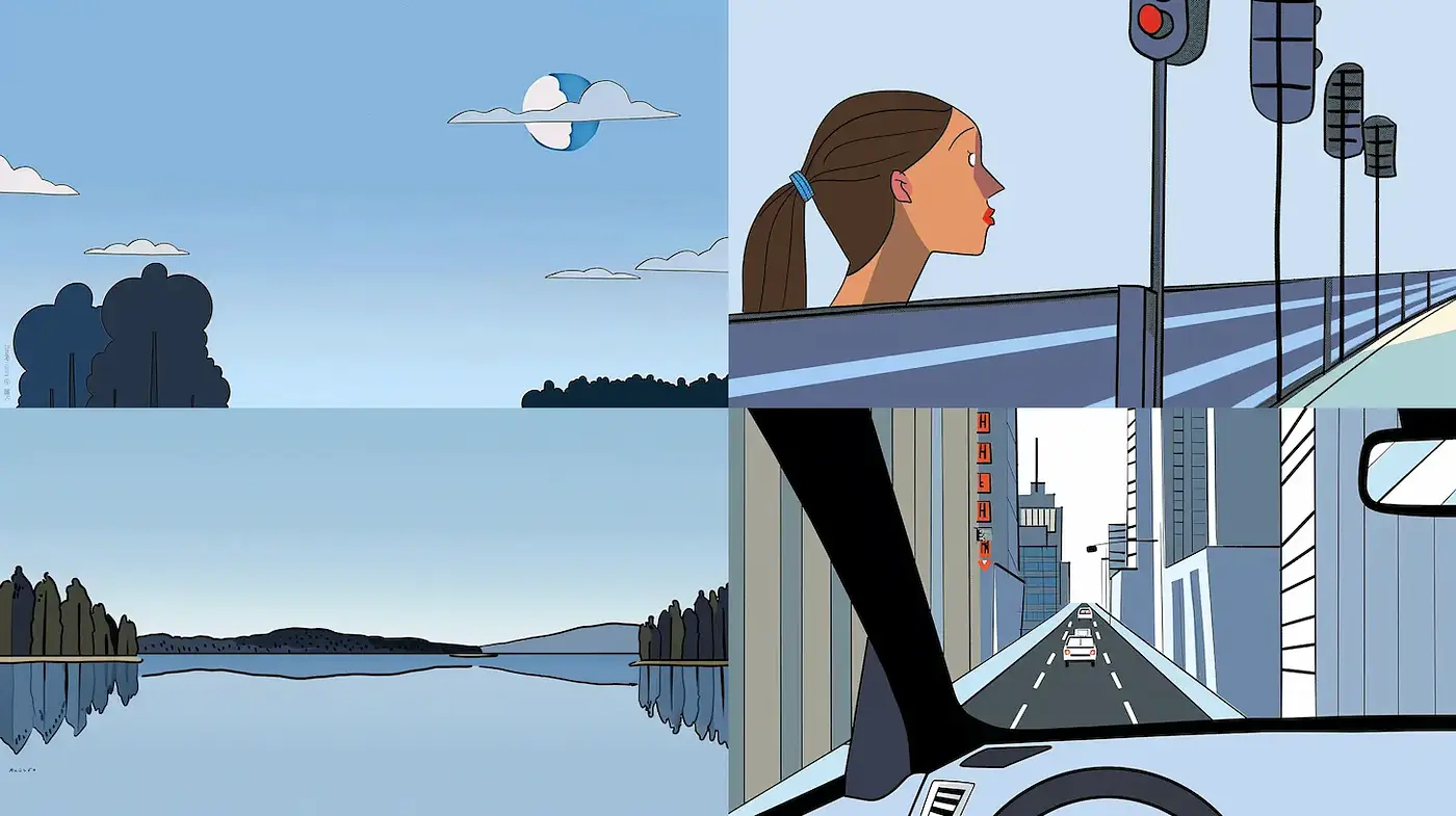 Sleek, Minimalistic Illustrations with a Contemporary Urban Vibe - Midjourney sref style