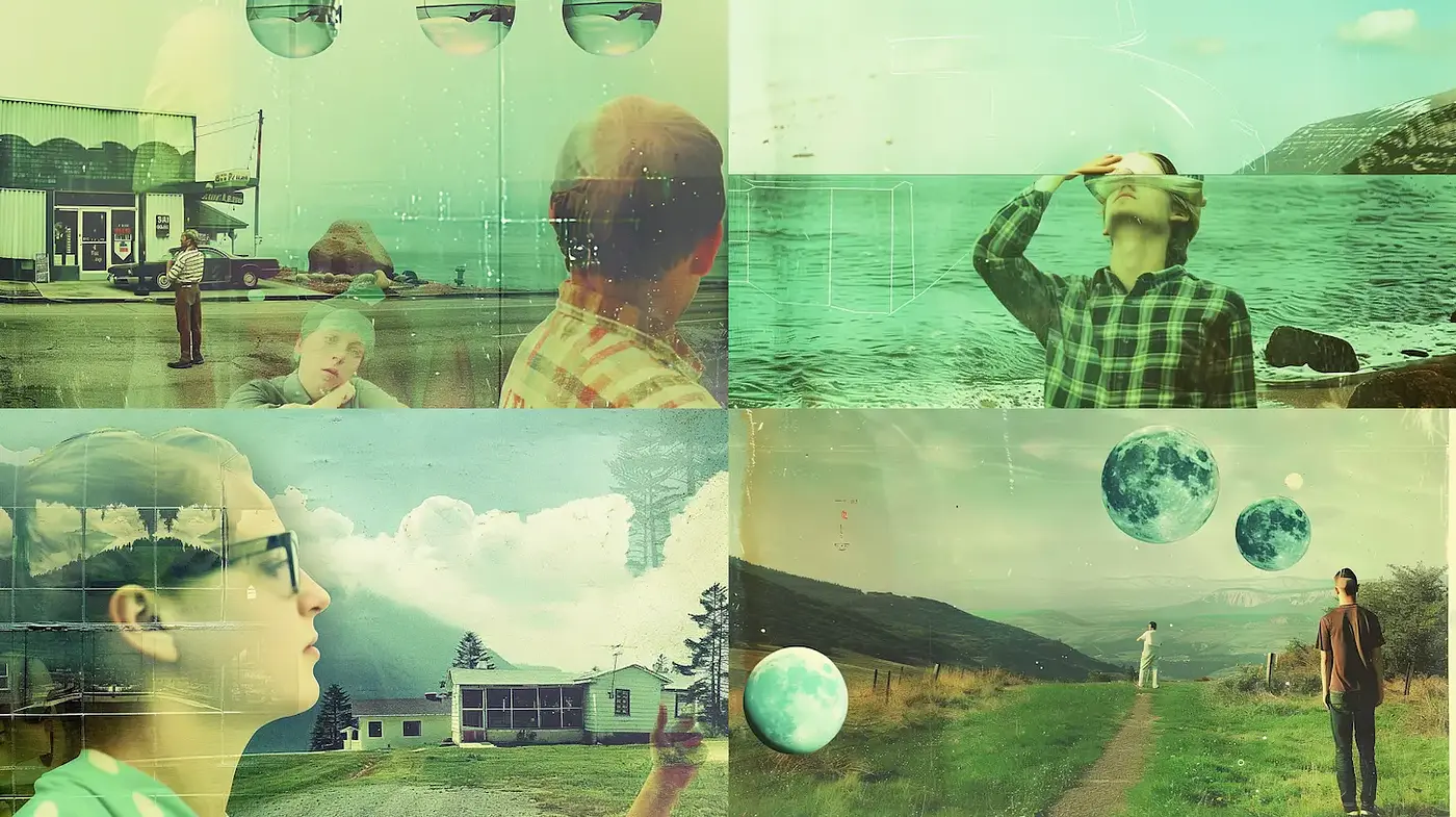Surreal Vintage Aesthetic with Dreamlike Elements - Midjourney sref style