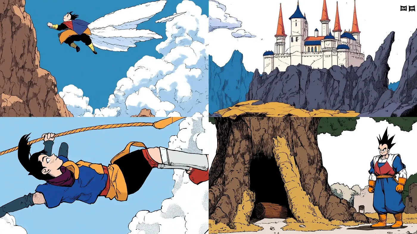 Energetic Anime-Inspired Illustrative Panorama - Midjourney sref style
