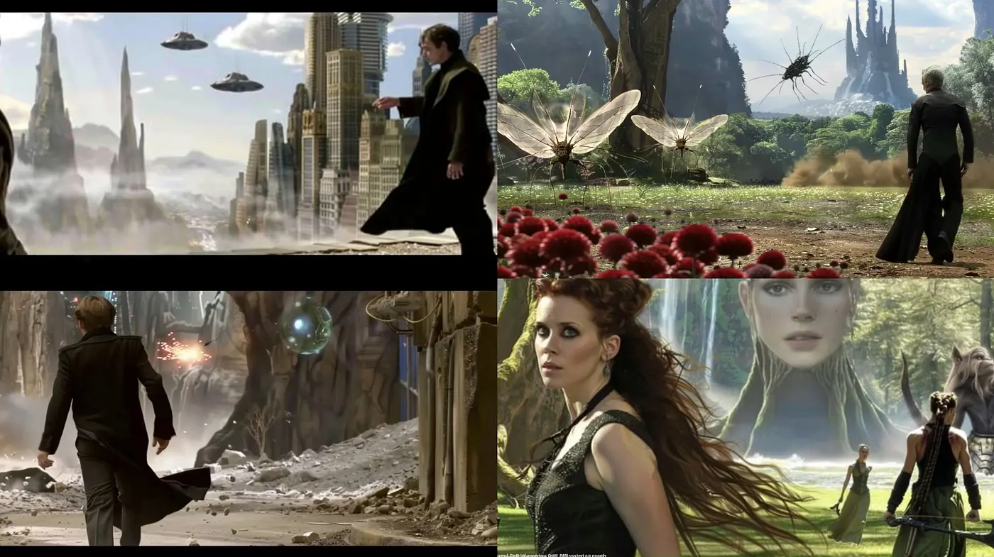 Futuristic Elegance Meets Fantasy Wilderness: A Harmony of Advanced Civilizations and Untamed Nature - Midjourney sref style